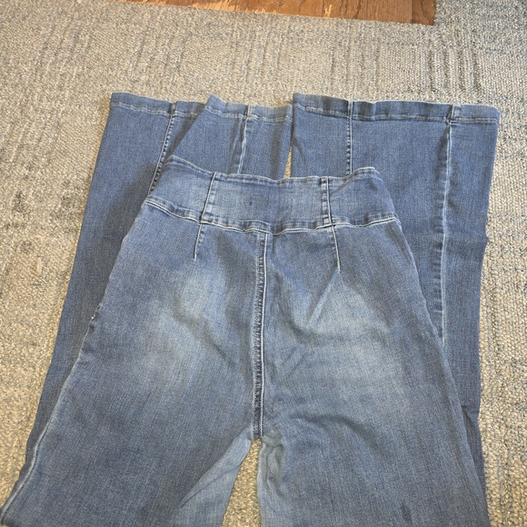 Jealous Tomato Blue Flare Leg Button Fly Jeans - Picture 6 of 7